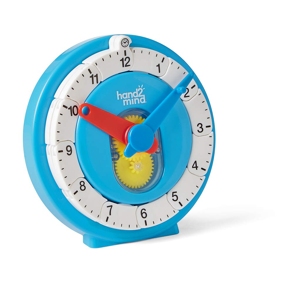 hand2mind Advanced NumberLine Clock for Kids Learning to Tell Time, Math Manipulatives for Telling Time, Analog Clock for Kids L