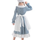 Fccam Prairie Dresses For Girls Pioneer Costume 19Th Century Long Sleeves Colonial Dress Blue L Age Over 4 Years Old