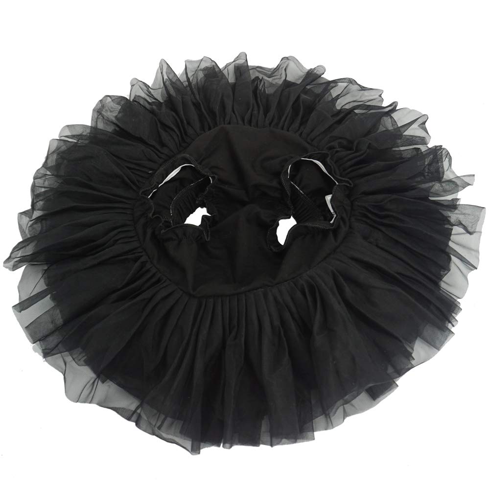 Bgfks Baby Girls Soft Fluffy Tutu Skirt With Diaper Cover,Toddler Girl Tutu Skirt Sets With Flower Headband.(Black,6-12 Months)