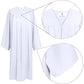 GradPlaza Matte Choir Robe for Church Baptism Officiant Confirmation or Costume,Graduation Gown for School White Size 57ff