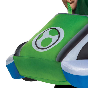Yoshi Costume Kart, Inflatable Mario Kart Costume Accessory For Kids, Single Size Fan-Operated Yoshi Kart Multicolored