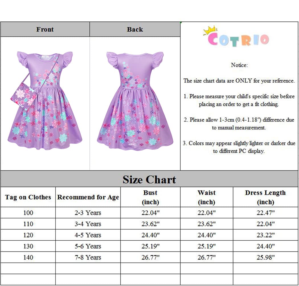Cotrio Magic Family Isabela Costume Dress For Girls Kids Halloween Cosplay Outfits With Bag Role Play Clothes Birthday Party Dre