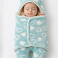 Sky Blue Heart Baby Swaddle Wrap Blanket with Hood
