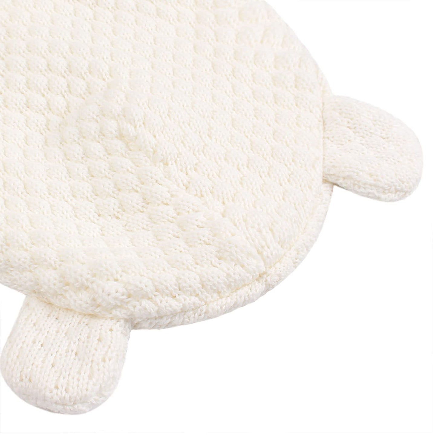 Duoyeree Kids Baby Hat Soft Warm Cable Knit Beanie Toddler Girl Fall Winter Hats (White And Pink, 6-12 Months)