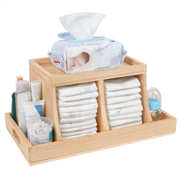 Busidhji Diaper Caddy Organizer, Changing Table Organizer, Wooden Diaper Organizer For Nursery, Baby Diaper Storage Organizer Wi