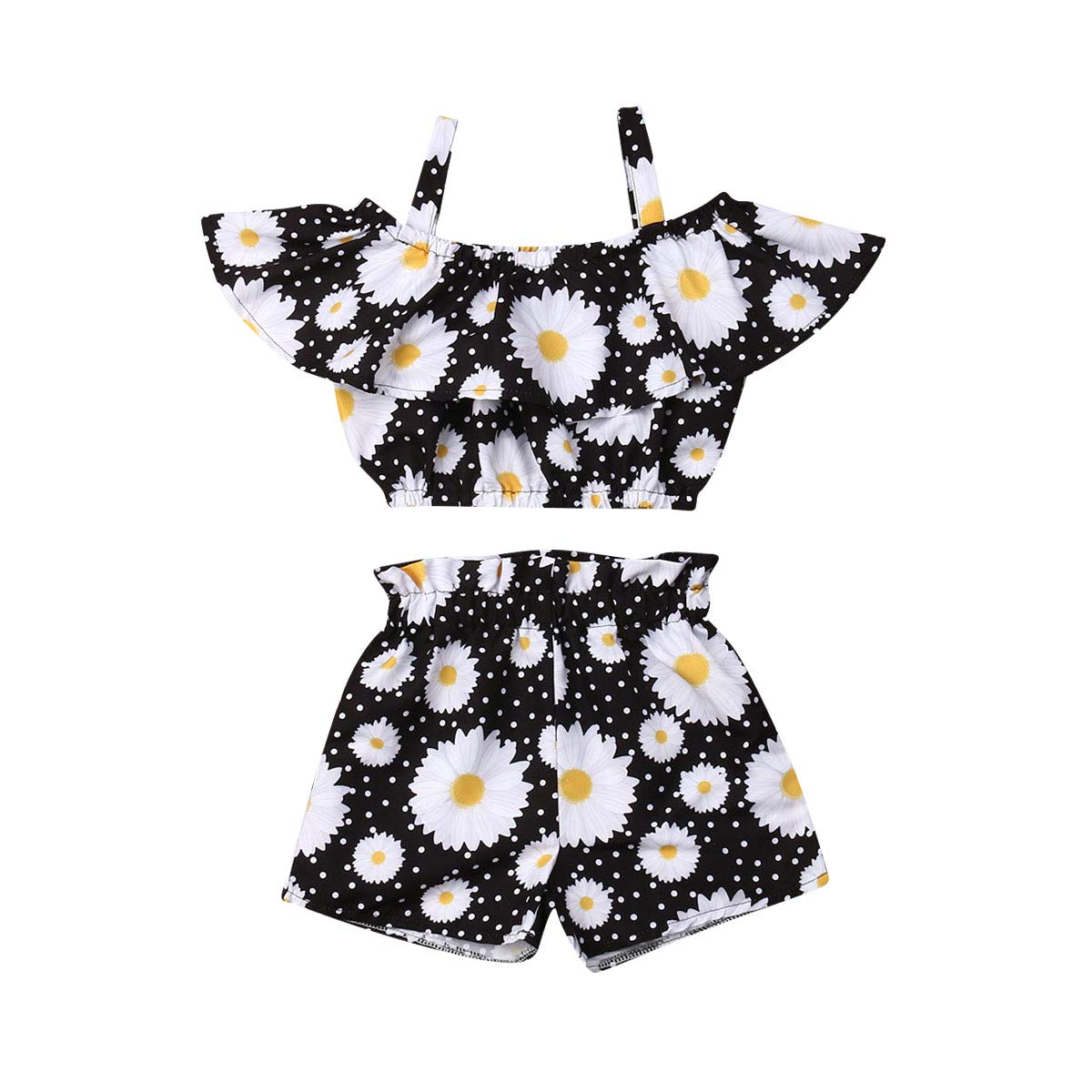 Toddler Kids Baby Girl Floral Halter Ruffled Outfits Clothes Tops+Shor – Cutebab WBBAPB0833W8ZJ7