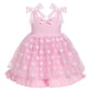 Idopip Baby Girls Polka Dot Tutu Dress Smocked Ruffle Backless Princess Birthday Party Dresses Toddler Girl Summer Sleeveless Pa