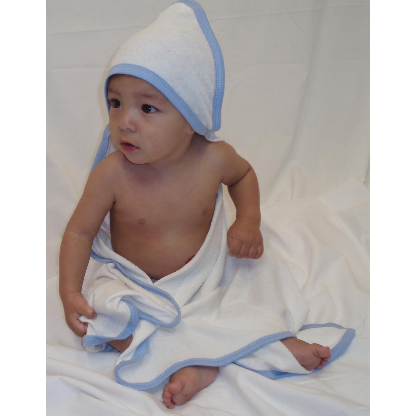 Bambini Hooded Towel With Yellow Binding And Screen Prints