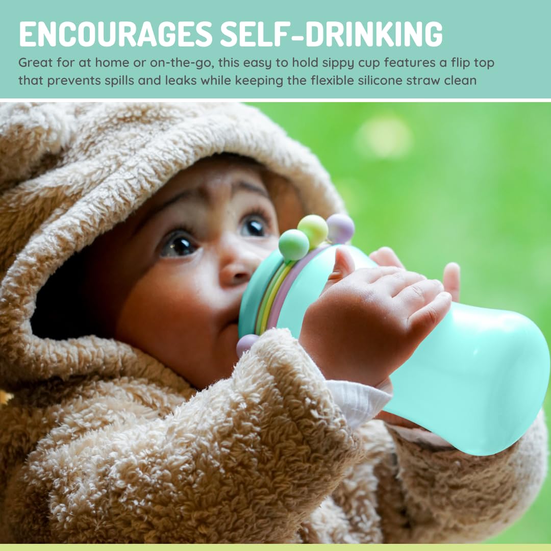 Melii Abacus Straw Sippy Cup 11.5 Oz Toddler And Baby (Blue 1 Pack)