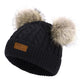 Century Star Baby Girl Hats Winter Cute Baby Beanies For Girls Boys Knit Baby Hats Warm Infant Toddler Hat Pom Pom Caps 4Pcs Bla