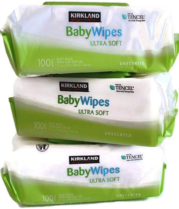 Kirkland Signature Baby Wipes, Ultra-Soft, Unscented, 100 Count Wipes Pack Of 6