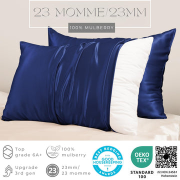Promeed Premium 6A+ Silk Pillowcase Toddler Size For Kids - 100% 23 Momme Mulberry Silk Travel Pillow Case Covers For Hair And S