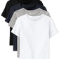 The Children'S Place Baby Boys And Toddler Short Sleeve Basic Layering T-Shirt T Shirt, Black/New Navy/Smoke/White 4 Pack, 5T Us