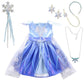 Dressy Daisy Little Girl Snow Queen Dress up Costume Birthday Party Dress Outfit with Accessories 6 Blue 267