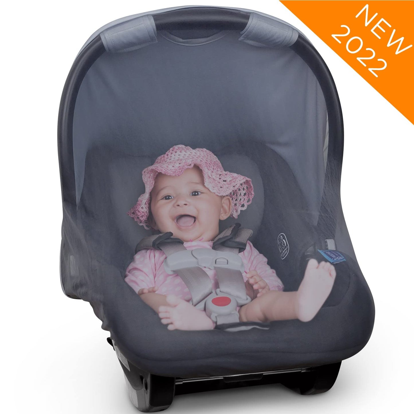 Summer Baby Car Seat Cover | 2-in-1 Breathable Carseat Sun Shade & Mosquito Net | UV Protection Lightweight Canopy Covers for In