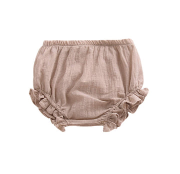 Ayiyo 2T Bloomers Newborn Toddler Kids Cotton Linen Shorts Diaper Cover(Khaki,90)