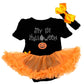Petitebella My 1St Halloween Pumpkin Bodysuit Tutu Baby Dress Nb-18M (Black/Orange, 12-18 Months)