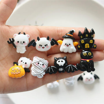 8PCS Halloween Hair Clips Set - Cute Ghost, Pumpkin, Bat, Cat & Mummy Hair Accessories for Party & Daily Use