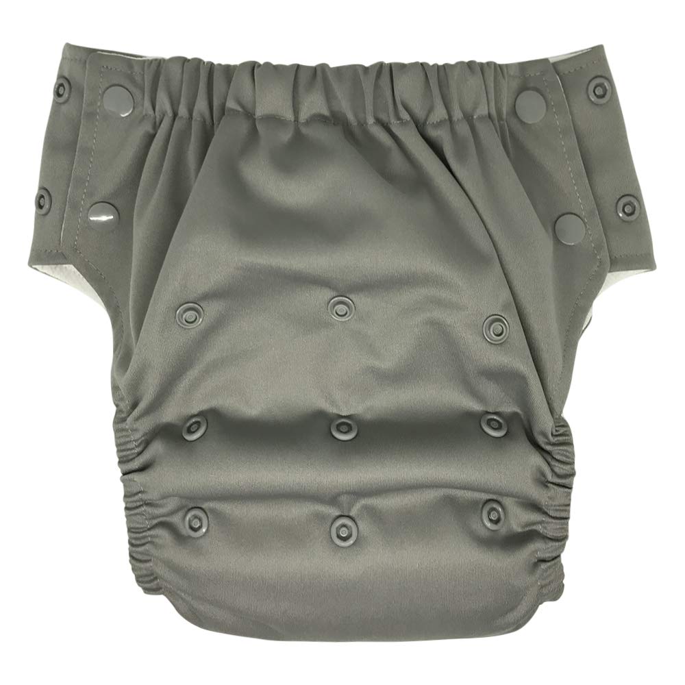 Hybrid Cloth Diaper - Reusable Training Pants, Swim Diaper, Special Needs Briefs, Fits From Baby Up To 10 Years (Size 3, Grey)
