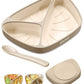 Qyeejong Strong Suction Plates for Baby & Toddler Non-Slip, BPA Free Silicone Divided Baby Plate with Suction and Spoon Set, Tod