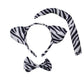 Kirei Sui 3-Piece Funny Zebra Costume Set With Ears Headband Bow Tie Tail Halloween Dress Up For Kids & Adults