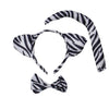 Kirei Sui 3-Piece Funny Zebra Costume Set With Ears Headband Bow Tie Tail Halloween Dress Up For Kids & Adults