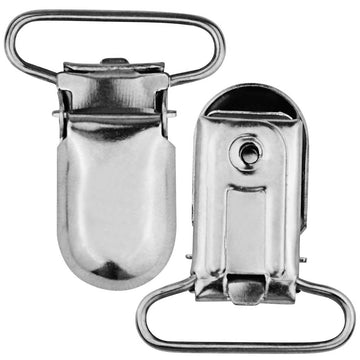 50Pcs 1' Pacifier Suspender Clips, Marrywindix Pacifier Clips For Making Pacifier Holders Bib Clips Toy Holder Silver
