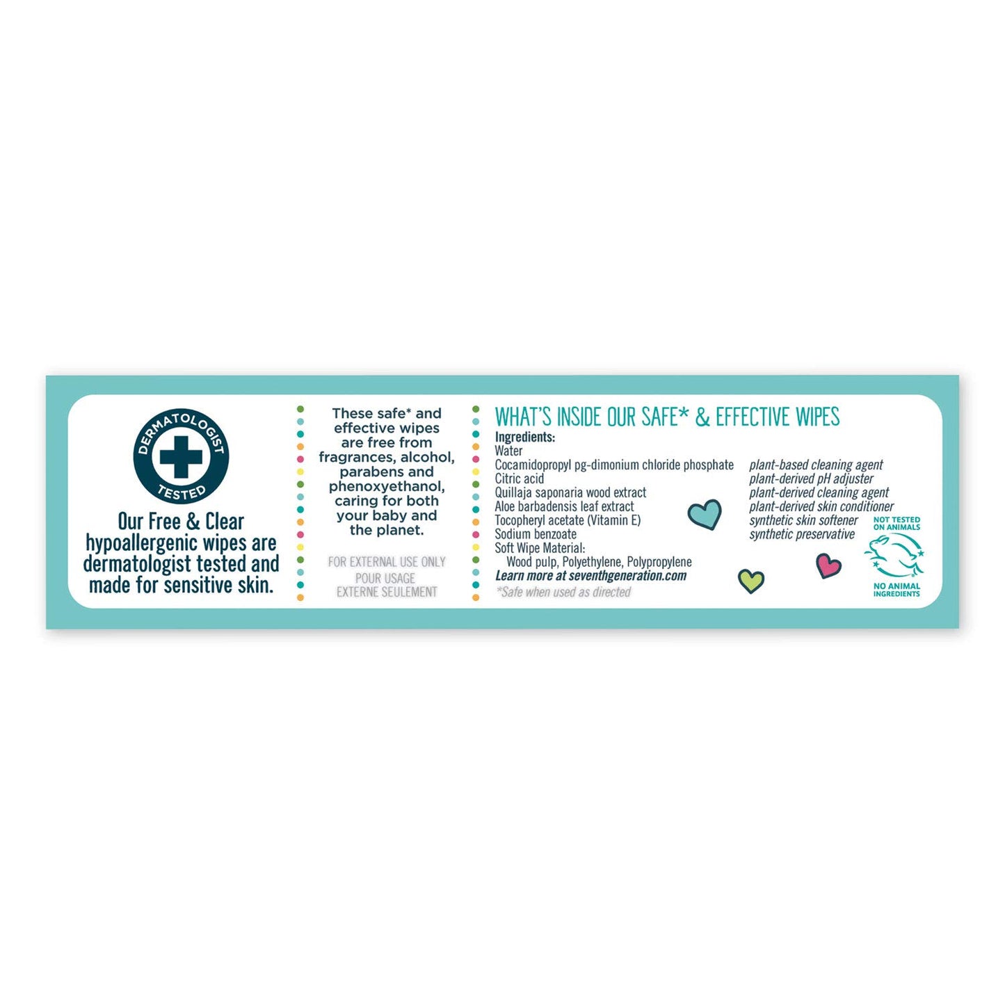 Seventh Generation 34219Ct Free & Clear Baby Wipes, Refill, Unscented, White, 256/Pk, 3 Pk/Ct