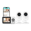 ebemate WiFi Video Baby Monitor with 2 Camera,2.8 Display with 1200Ft Long Range,WiFi On/Off,1080P No Glow Night Vision,2-Way Ta