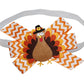 Wd2U Baby Girls 4.5' Pilgrim Tom Turkey Thanksgiving Hair Bow On Stretch Headband
