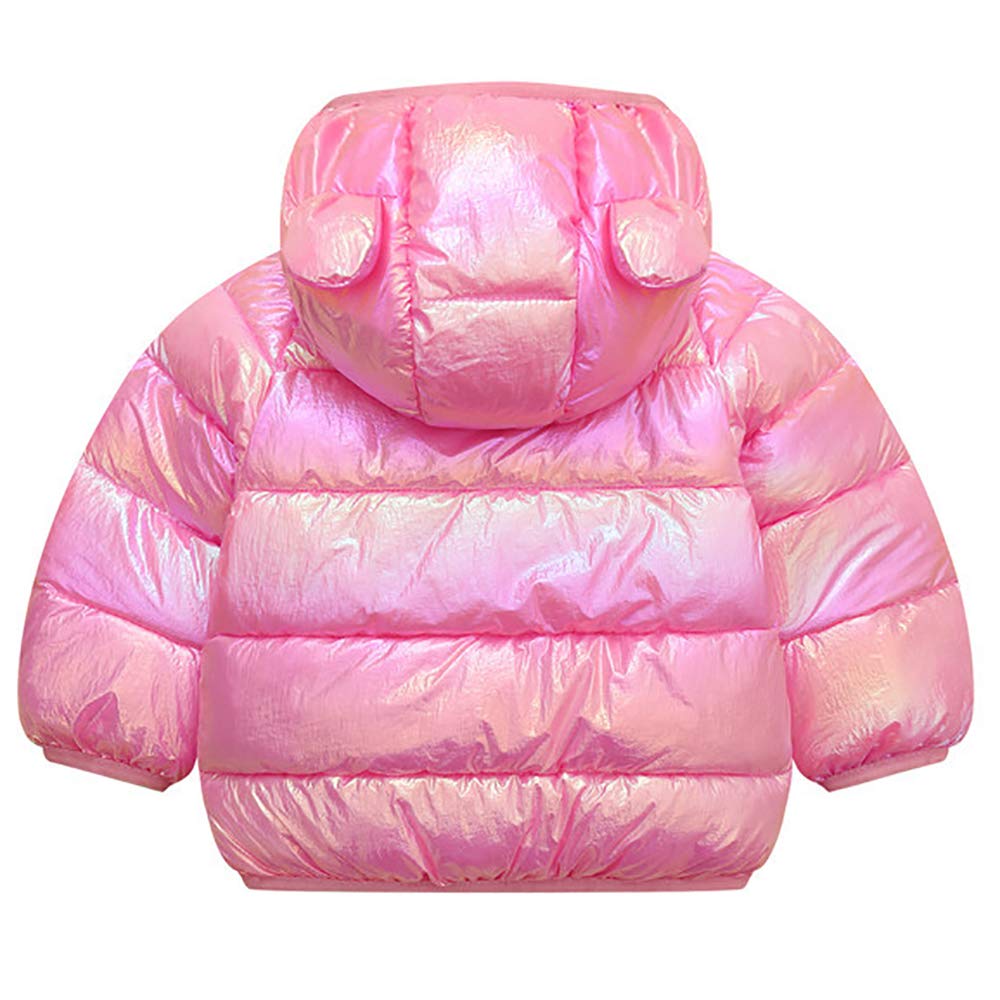 Winter Down Coats For Kids Sparkles Colorful Baby Boys Girls Light Weight Puffer Padded Jacket Bear Hoods Infant Outerwear