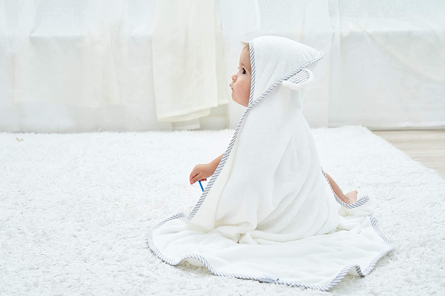 Hiphop Panda X - Large Bamboo Bath Towel For Toddler And Kids - Hooded Bath Towels With Ears For Babies - Super Absorbent - Perf