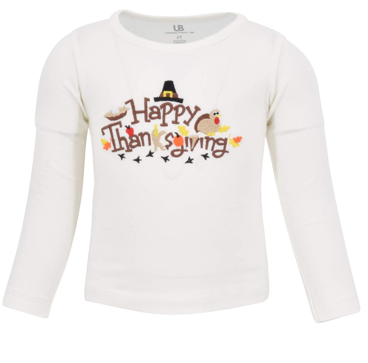 Unique Baby Girls Happy Thanksgiving Layered Skirt Shirt Fall Dress Outfit (4T)