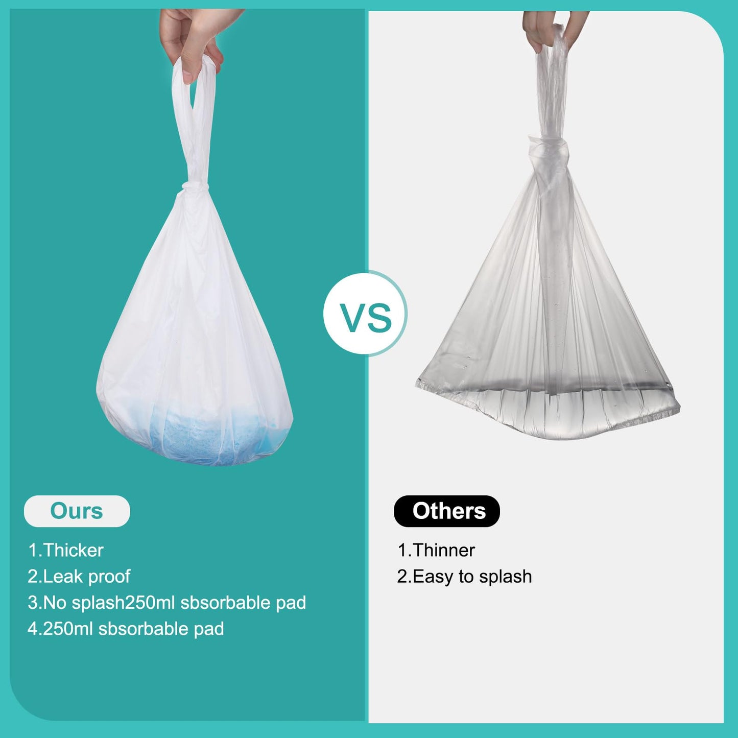 Reallnaive 120 Pcs Travel Potty Bags Liners Bedside Commode Liners With Absorbent Pads Disposable Potty Portable Training Bags F