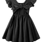 Dutebare Toddler Girls Dress Cotton Linen Ruffle Halter Sleeveless Kids Casual Summer Beach Party Dresses Black 110