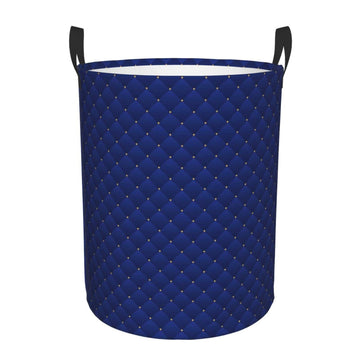 Pevtufa Navy Blue Foldable Laundry Basket Organizer,Fabric Clothes Toy Storage Basket Nursery Hamper Storage Bin For Household B