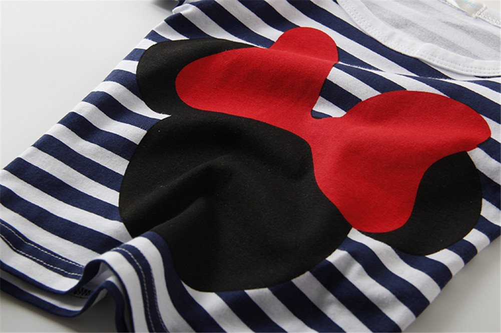 Mud Kingdom Cute Toddler Girl Outfits 3T Red Summer Stripe