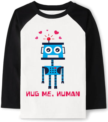 Tkria Baby Boy Shirt Loving Robot Valentine Day Top Shirt Kids Boy Long Sleeve Outfits Cute Love Mon Toddler Outfit 3T
