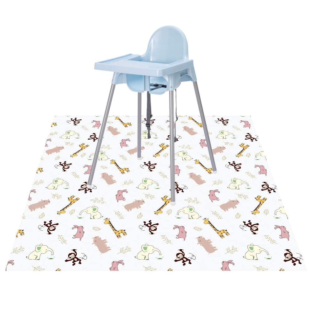 Baby Splat Floor Mat For Under High Chair/Arts/Crafts By Clcrobd, 51' Waterproof Anti-Slip Food Splash Spill Mess Mat, Washable