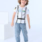 Cosland Toddler Astronaut Shirt Little Boys Halloween Costume, White, 4T