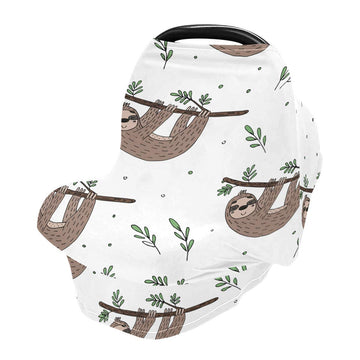 Nursing Cover Breastfeeding Scarf, Cute Doodle Sloth Car Seat Covers For Babies Infant, Stroller Cover, Carseat Canopy For Boys