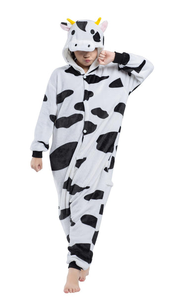 CuteOn Cow Onesie Kids Animal Pajamas for Boys Girls Halloween Christmas Costume Height for 120cm