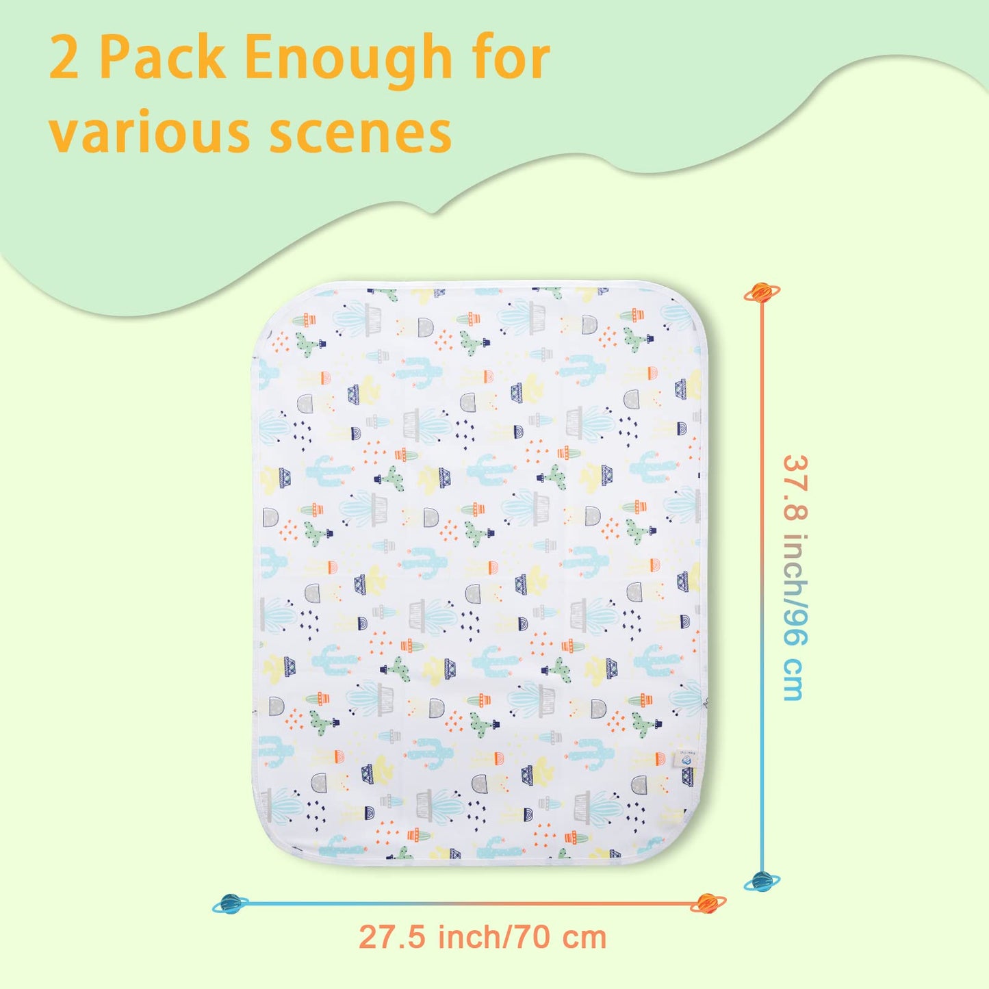 Baby Changing Pad Changing Table Pads Waterproof Large Size 37.5X27.5 Inch Portable Diaper Changing Mat Liners Reusable Washable