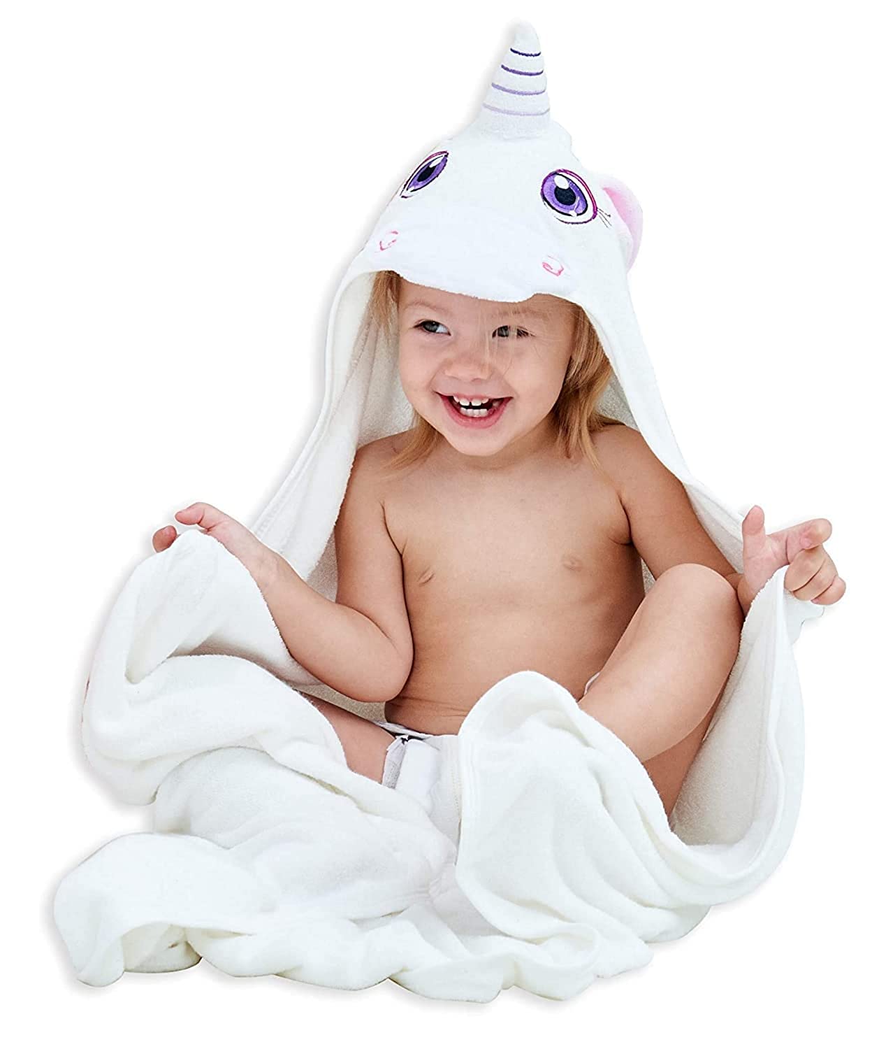 Hiphop Panda Baby Hooded Towel For Girl - Rayon Made From Bamboo, Soft Cute Pink Bath Towel For Babie, Toddler,Infant, Perfect F