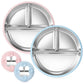 2-Pack Stainless Steel Kids Plates with Suction Bases, 8.26 Divided Toddler Plates with Removable Silicone Sleeves, Non-Slip, BP