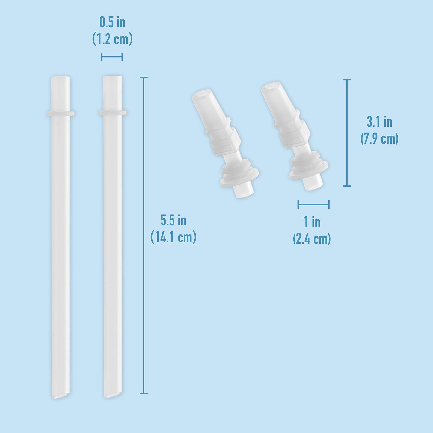 Bentgo Kids Water Bottle Replacement Straws - 2-Pack Of Reusable, Leak-Proof, & Bpa-Free, Safe-Sip Straws & Valves For Bentgo Wa