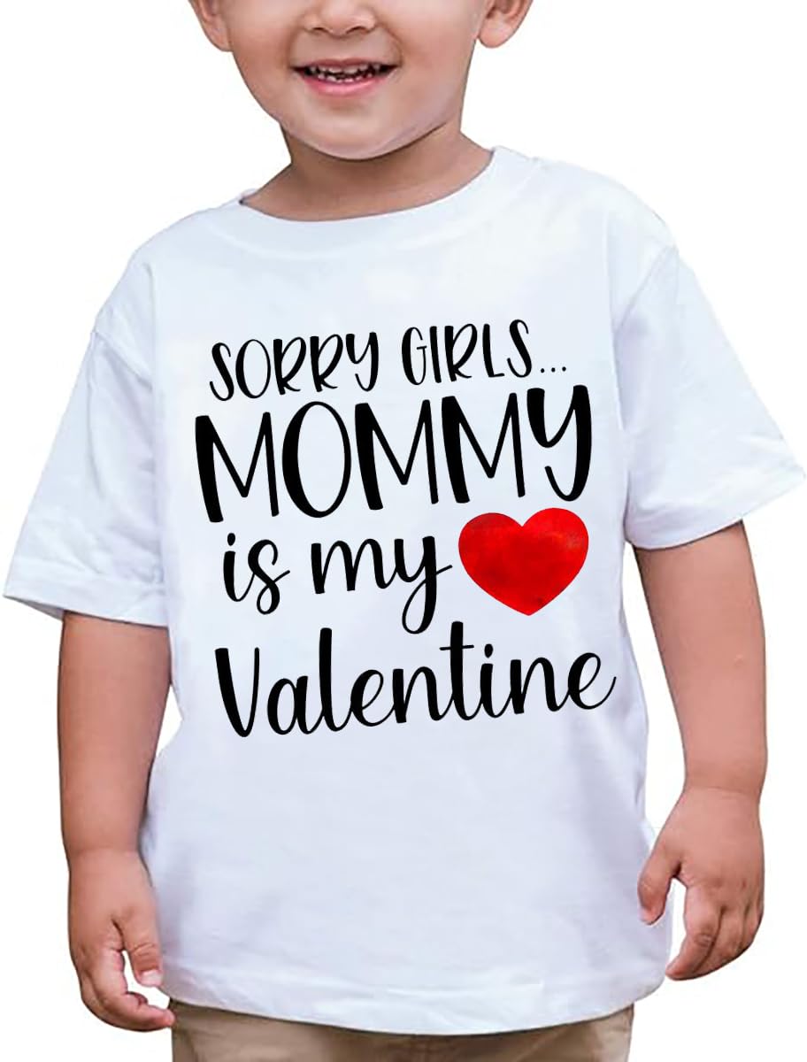 Toddler Boy Valentine'S Day T Shirt Cute Lover Boy Shirt Kids Funny Letter Print Valentine'S Day Shirts Tops (3-4T, White5)