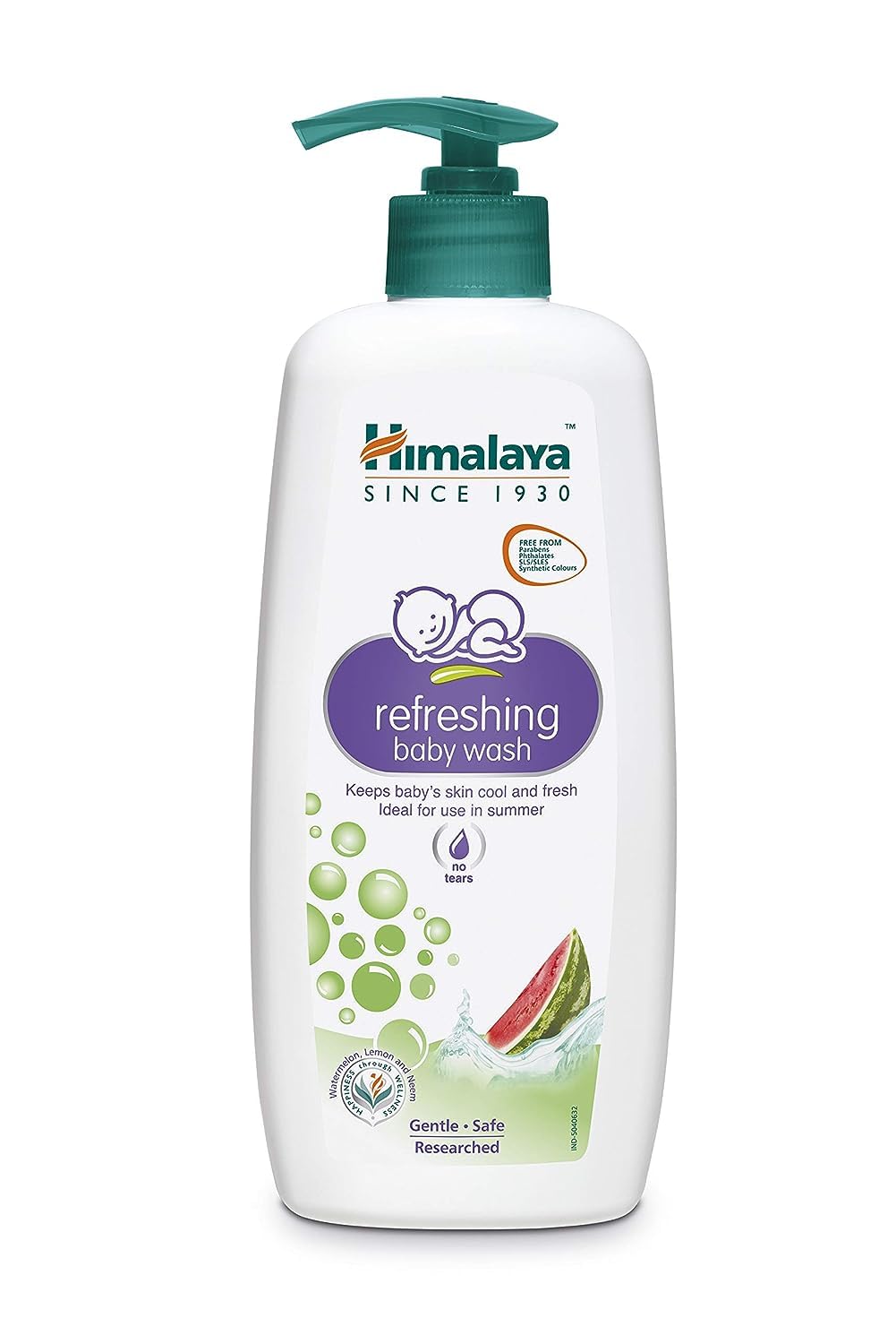 Himalaya Refreshing Baby Wash 200Ml | No Tears Formula |With Watermelon, Neem & Lemon| Keeps BabyS Skin Cool & Fresh