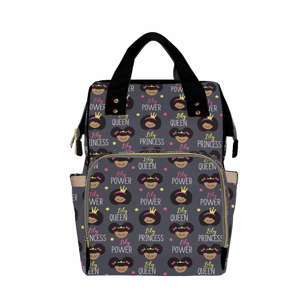 Artsadd Personalized Diaper Bag With Name, Customized Princess Queen Star Nappy Backpack With Thermal Pockets Handbag Shoulder B