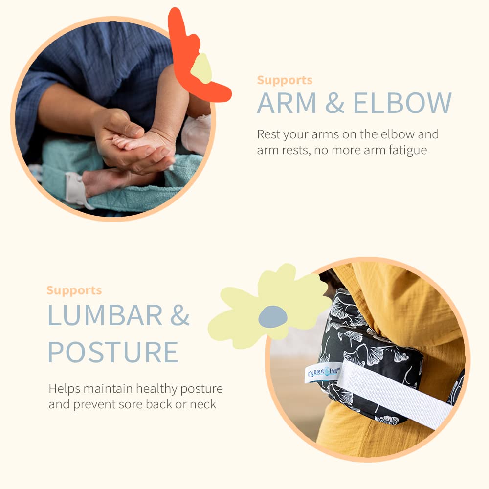 My Brest Friend Deluxe Nursing Pillow For Breastfeeding & Bottle Feeding, Enhanced Posture Support, Double Straps & Removable Ex